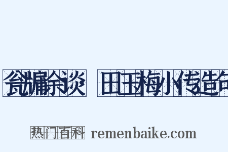 瓮牖余谈·田玉梅小传造句是什么意思的图片